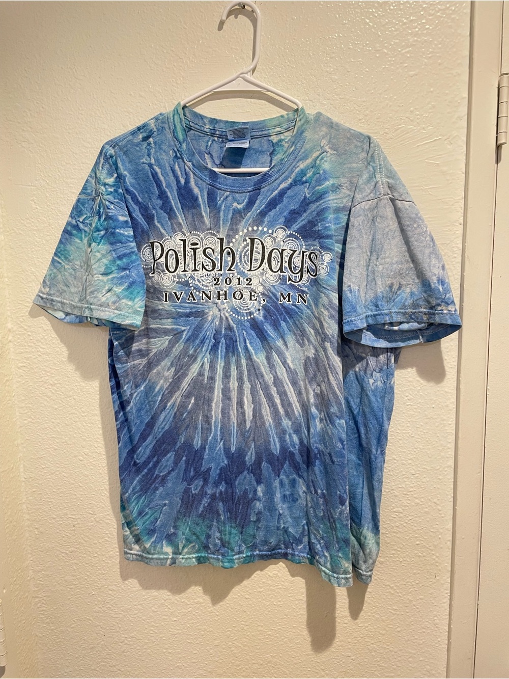 Polish Days 2012 Ivanhoe MN Blue Tie Dye Graphic T-Shirt Festival Tee Size L